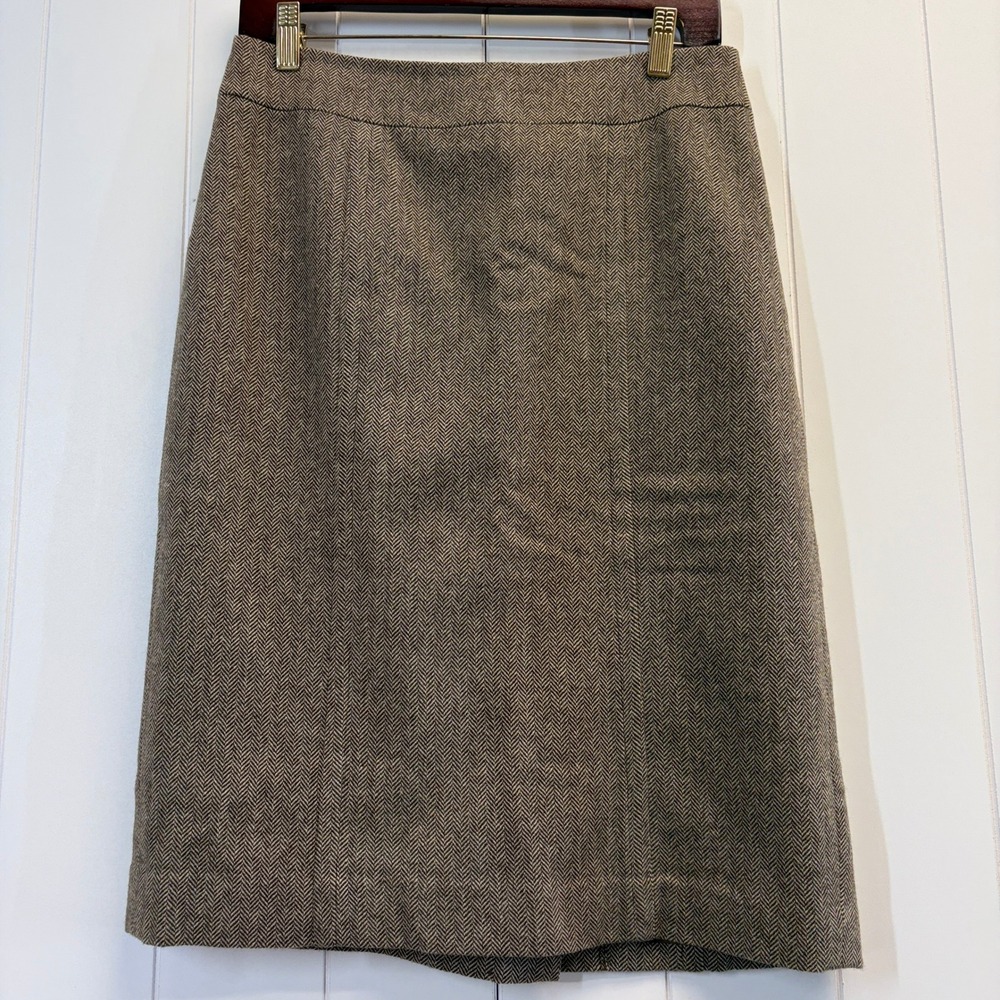 Banana Republic Dark Academia Herringbone Pencil Skirt Women Size 6 Heritage